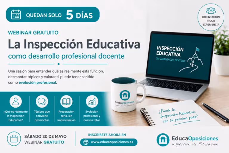 Webinar Inspección Educativa 2026 EducaOposiciones · 10 dudas clave antes del 30 de mayo